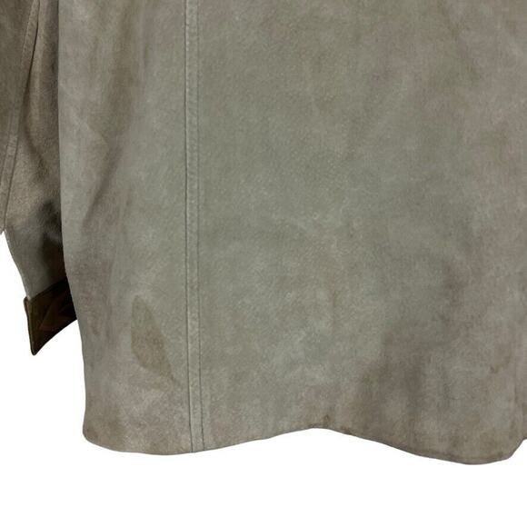 SFR Santa Fe Receations Suede Womens Aztec Western Beige Painted Coat Jacket L - Picture 13 of 16